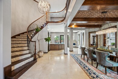 This photo captures a sophisticated interior featu