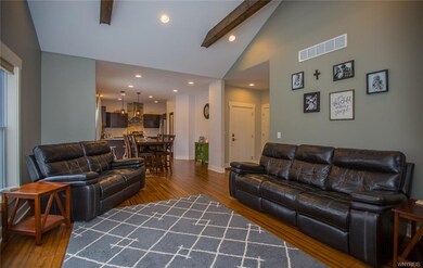 Great room is open to the Dining area and Kitchen.