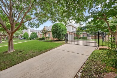 Beautiful trees and lush grass in the spacious fro