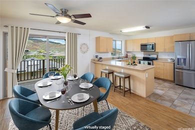 Virtually staged to highlight the open-concept lay