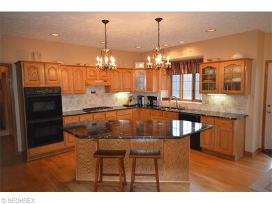 Over-sized island and double ovens.
