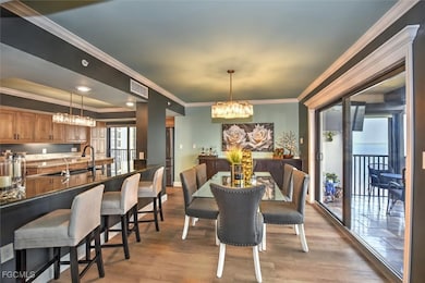 Large dining area with water views