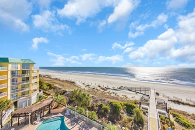 View of water feature featuring a view of the beach