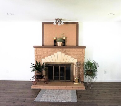 Close up of the fireplace.