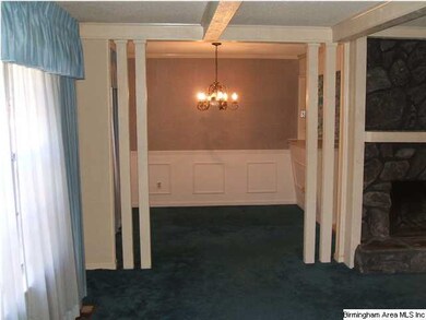 The view of the dining room from the greatroom.