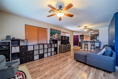 Living room featuring light wood-type flooring and