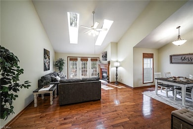Check out this amazing great room with vaulted cei