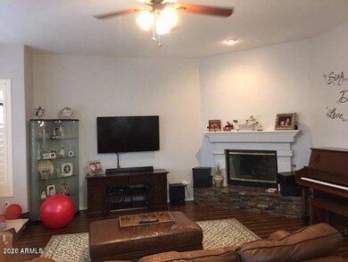 Family room with gas fireplace