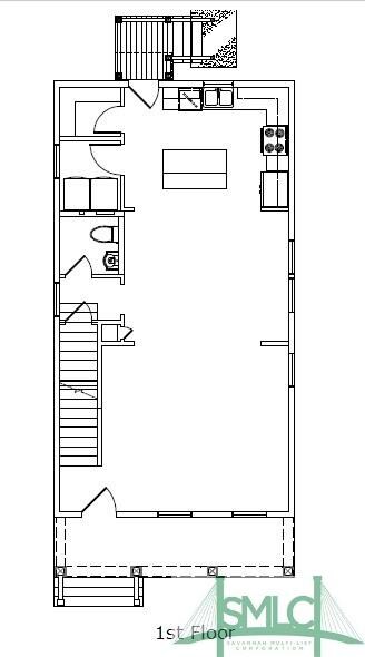 Floor plan of 1st Level of Townhome