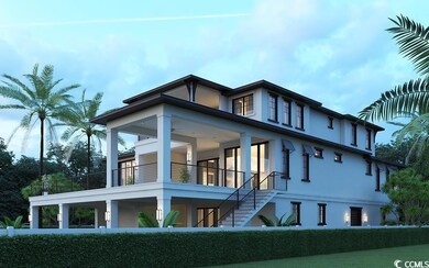 Exterior space with a balcony, stairs, and stucco 