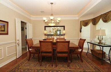 Wrapped around custom lighting in dinning room.