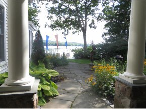 View from the driveway side bluestone entry lookin