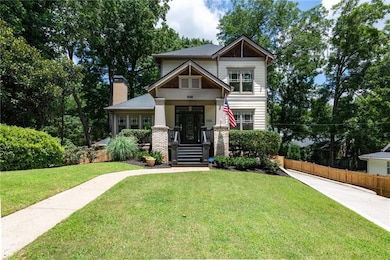 Craftsman-style house with a chimney