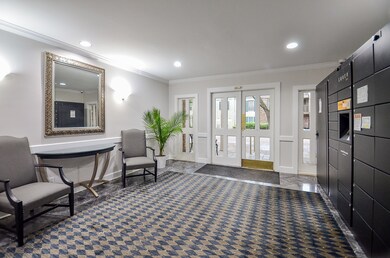 The lobby has an intercom to gain entrance to the