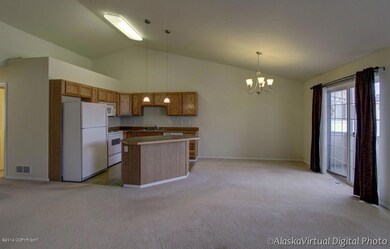 Living room into kitchen