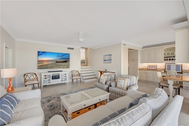 Great Room with half-flight of stairs to bedrooms