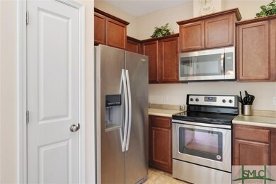 Stainless steel appliances in kitchen