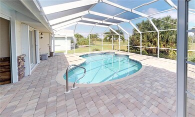 Pool and outdoor seating area.