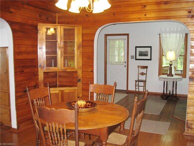Dining Room has built in corner cabinets and gorge