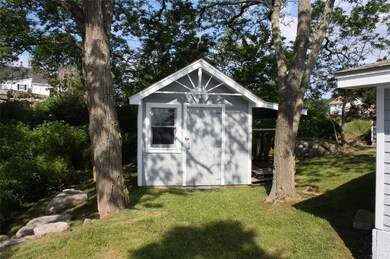 Backyard garden shed, stream to the...
