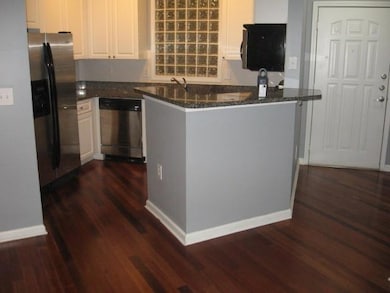 Kitchen with appliances with stainless steel finis