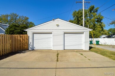 View of detached garage