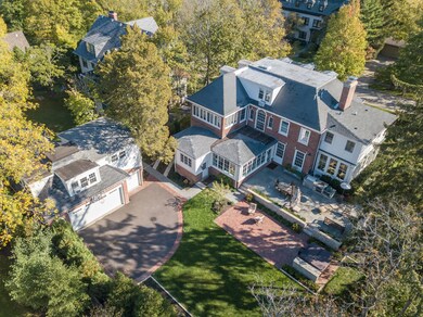 Aerial backyard view with Coach house