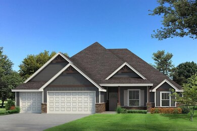 Craftsman-style house with a garage and a front la