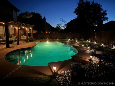 Sunset view of Backyard & Pool