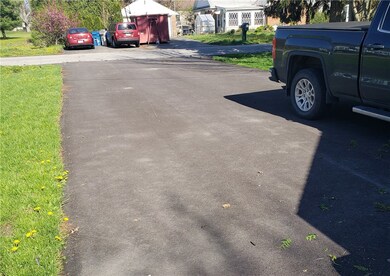 Newly blacktopped driveway