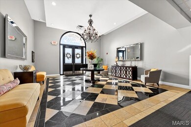 Lobby with recessed lighting