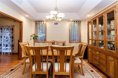 The dining room as seen from the kitchen.