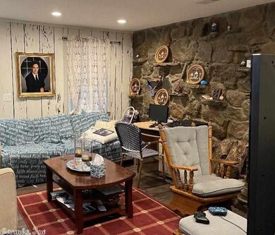 Beautiful rock fireplace