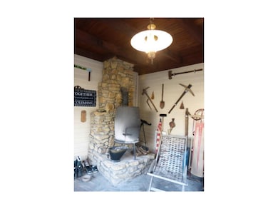 Fire place on porch