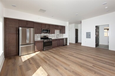 Kitchen from 1-bed unit in Building D