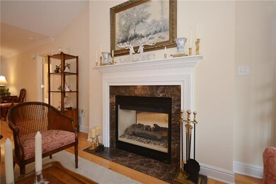 Double sided, gas fireplace.