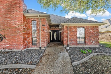 Close up of beautiful ranch-style brick home