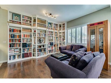 Living Room. Beautiful plantation shutters in spac