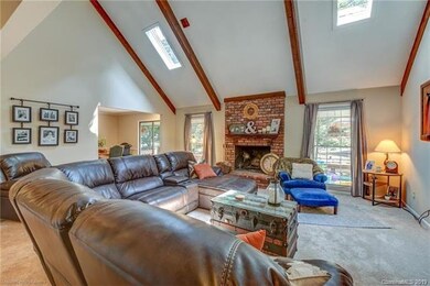 Vaulted beamed ceiling with skylights in the Great