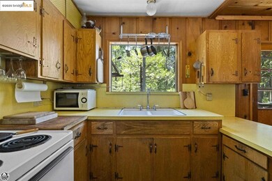 Kitchen featuring plenty of natural light, sink, and wooden walls
