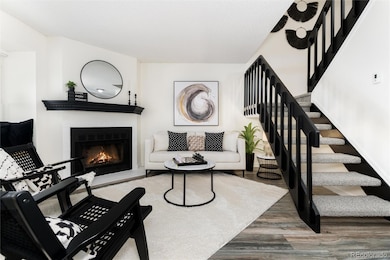 Beautiful living room with fireplace.