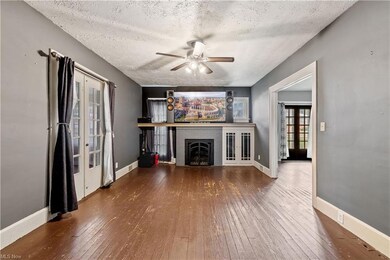 living room with fireplace
