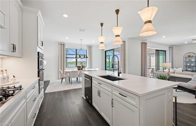 Interior photos are of a staged model home. Illust