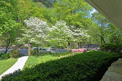 View of spring blooms from porch