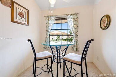 Breakfast nook in kitchen.
