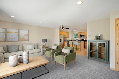 Open layout is perfect for entertaining. Virtually staged living space.