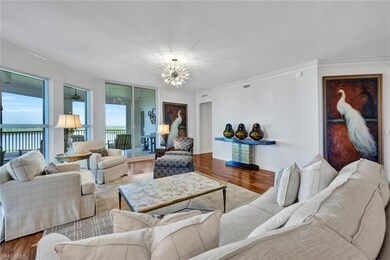 Spacious living room with expansive gulf and bay v