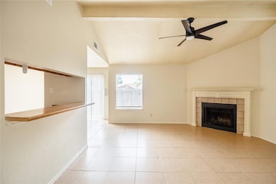 Unfurnished living room with a fireplace, a ceili