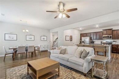 The spacious great room opens up to a large kitchen