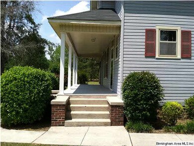 Side view of expansive front porch.